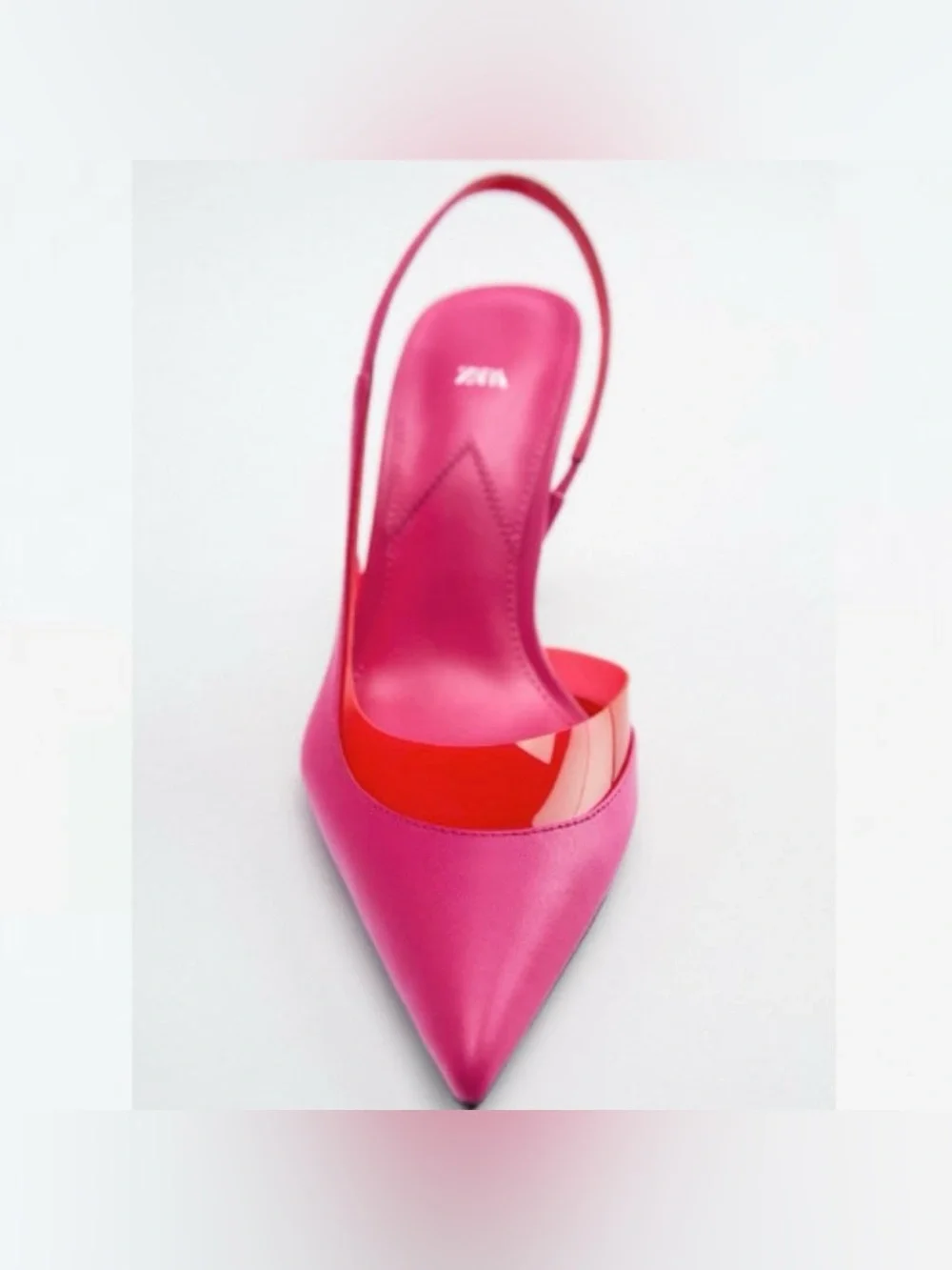 Zara Hot Pink and Red Pointed Slingback Heels